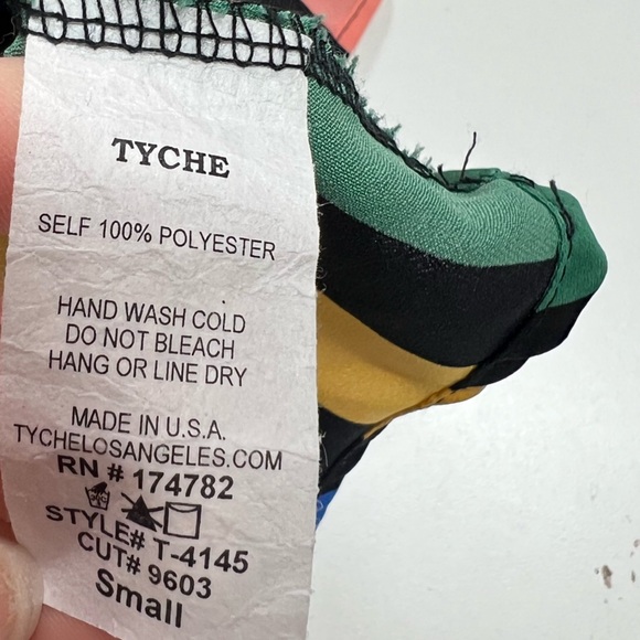 Tyche Brand Ruffle Striped Camisole Tank Size Small Bright Colorful - Picture 3 of 5